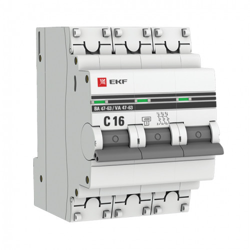 ВА 47-63 3p 16A "C" 4,5 кА ЕКF PROxima