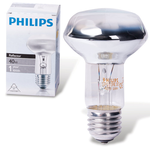 Лампа зеркальная R63 40W E27 Philips