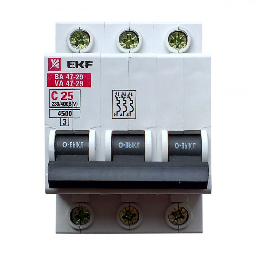 ВА 47-29 3Р 25А С 4,5кА EKF Basic