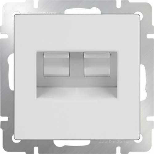 Телефонная розетка RJ-11 и Ethernet RJ-45 / WL05-RJ-11-45-white  Werkel белая