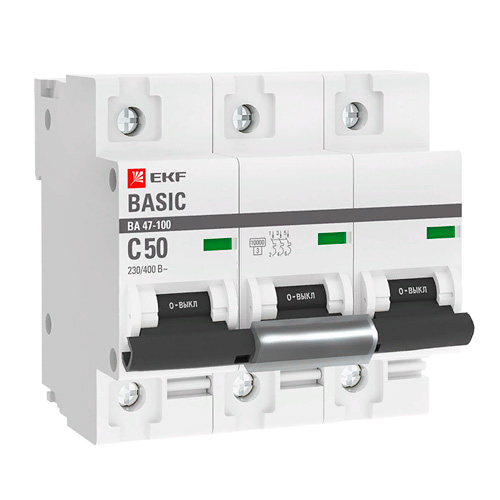 ВА 47-100 3p 50A "С"  EKF basic