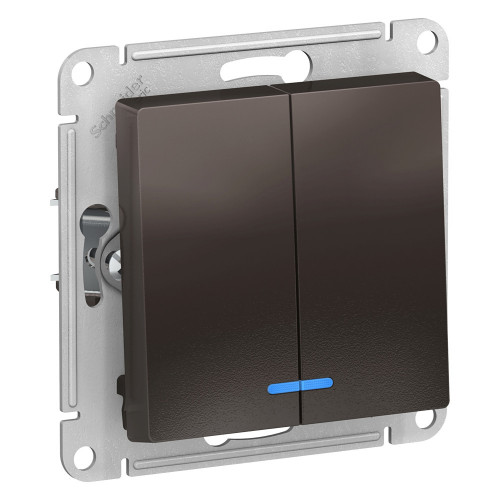 Выключатель 2кл с подсветкой Schneider Electric ATLAS DESIGN МОККО