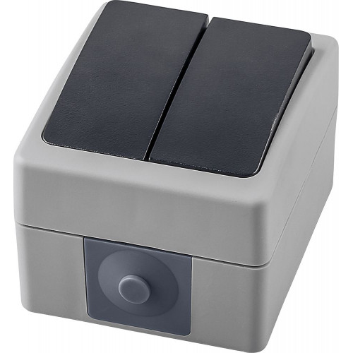 Выключатель 2кл 10А IP54 серый/графит PSW10-121-54 STEKKER