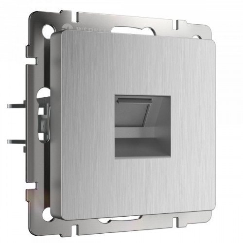 Розетка Ethernet RJ-45 WL09-RJ-45  (серебряный рифленый)