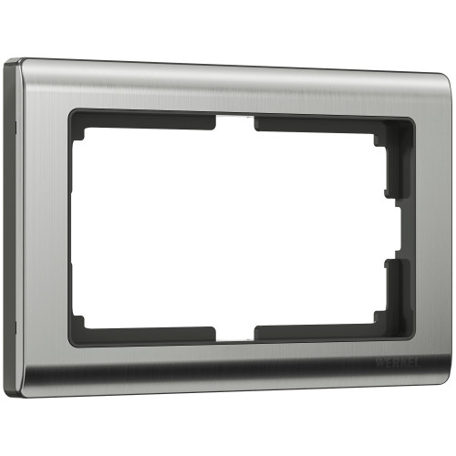 Рамка для двойной розетки  METALLIC глянцевый никель WL02-Frame-01-DBL Веркель