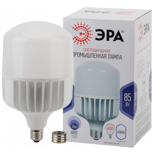 Лампа LED E27 85Вт 220В 6500К E27/E40 ЭРА POWER T140(диод, колокол, 85Вт, хол, E27/E40) ЭРА