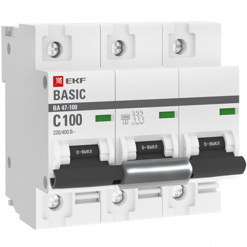 ВА 47-100 3p 100A "С"  EKF Basic