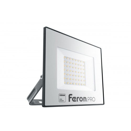 Прожектор светодиодный 50Вт 6400K IP65 черный, LL-1000 FERON. PRO