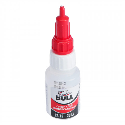 Супер клей Bull CA12, прозрачный, высокой вязкости, 20 г