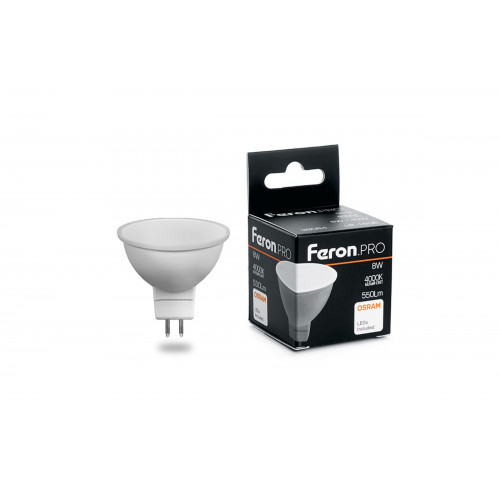 Лампа LED GU5.3  8Вт MR16 220В 4000К  FERON-PRO (OSRAM)