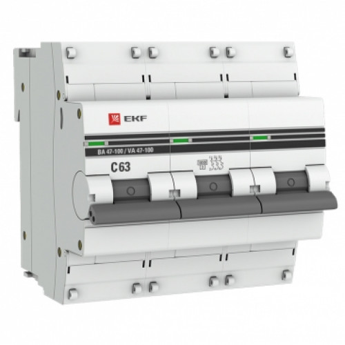 ВА 47-100 3p 63A "С"  EKF PROxima