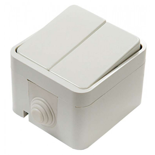 Выключатель 2кл IP44 белый AQUA IN HOME